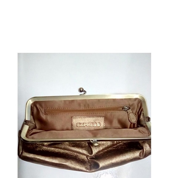 Express Clutch Metallic Copper Gold Hardware Evening Bag - Picture 2 of 2